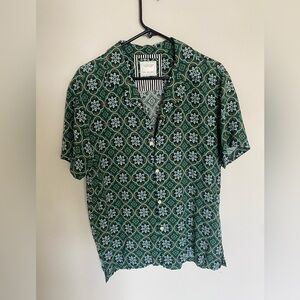 Cactus Man green arabesque button up